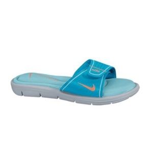 Light Blue Padded Nike Slides